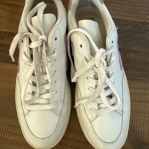 Veja White and Pink Athletic Shoes